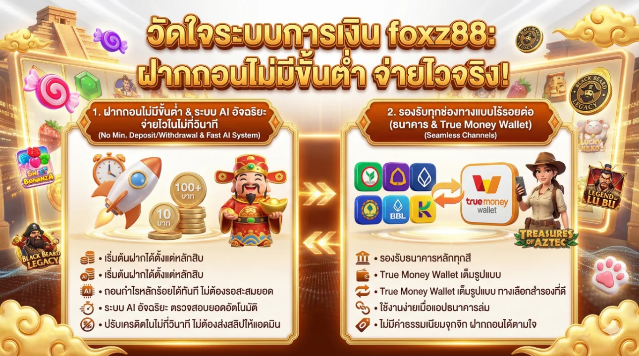 foxz88 ฝากถอนไม่มีขั้นต่ำ