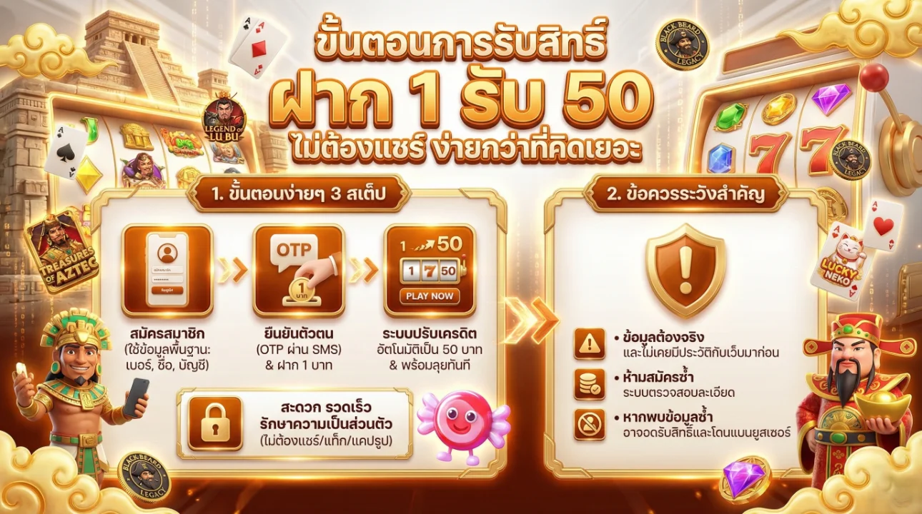 ฝาก 1 รับ 50 วอเลท