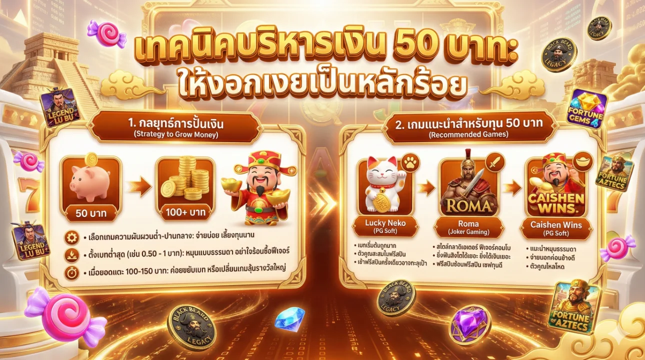 โปรสล็อตทุนน้อย ฝาก 1 รับ 50