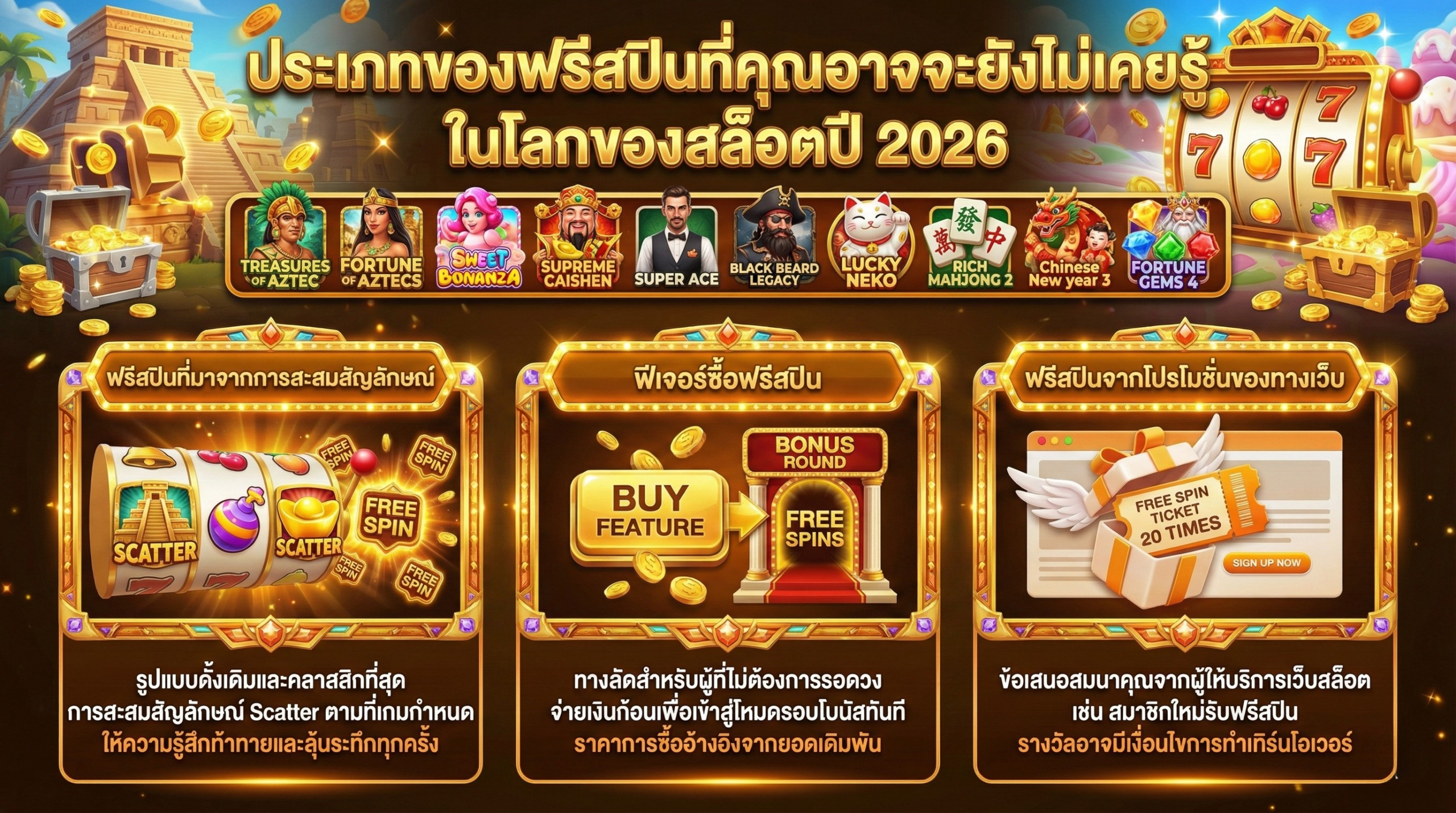 ประเภทของฟรีสปิน 2026