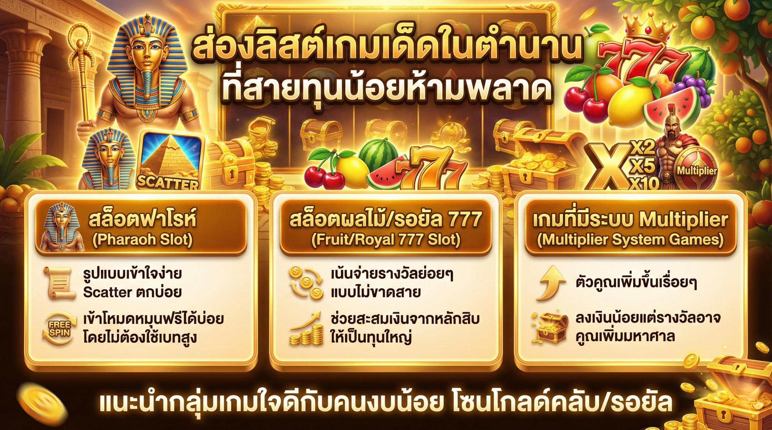 ลิสต์เกมสล็อตเด็ดสำหรับสายทุนน้อย