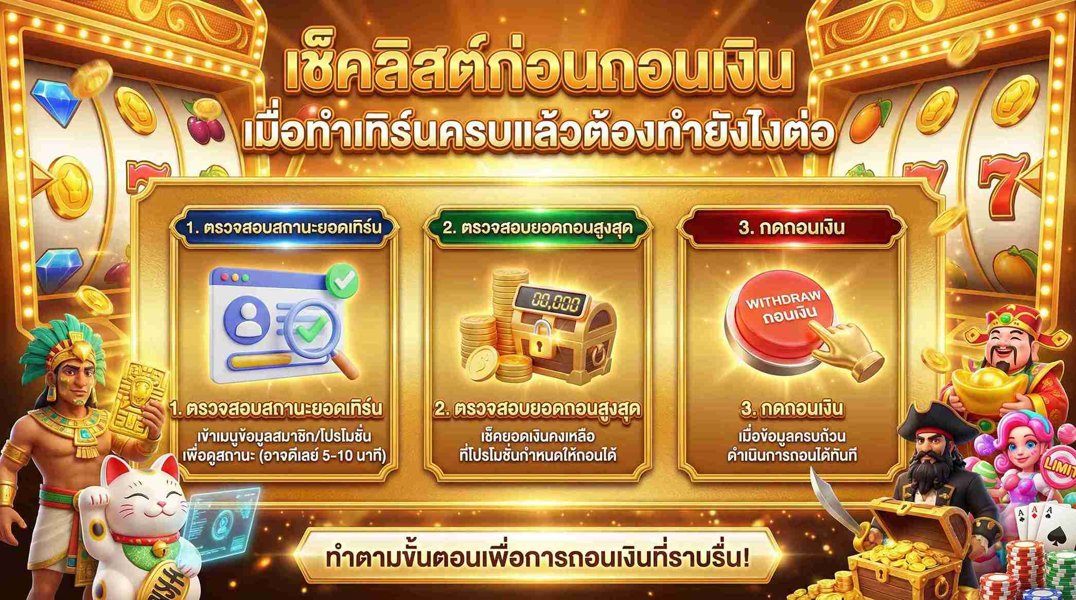 สเต็ปถอนเงินชัวร์ หลังทำเทิร์นครบ