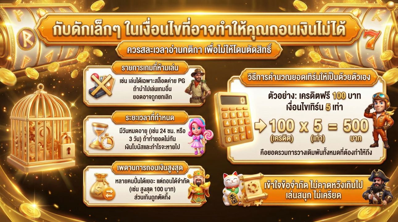 เงื่อนไขถอนเงิน และวิธีคำนวณยอดเทิร์นด้วยตัวเอง