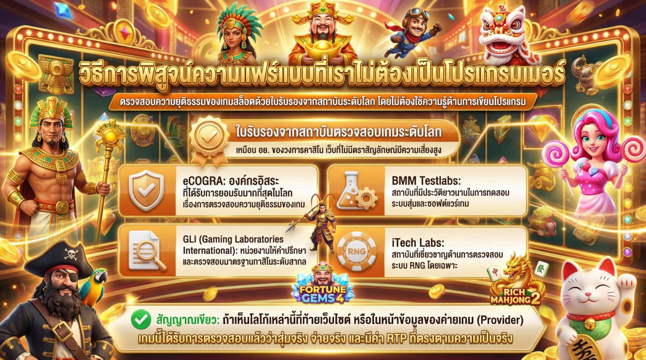 เช็กสล็อตโปร่งใส ดูที่ใบเซอร์ฯ