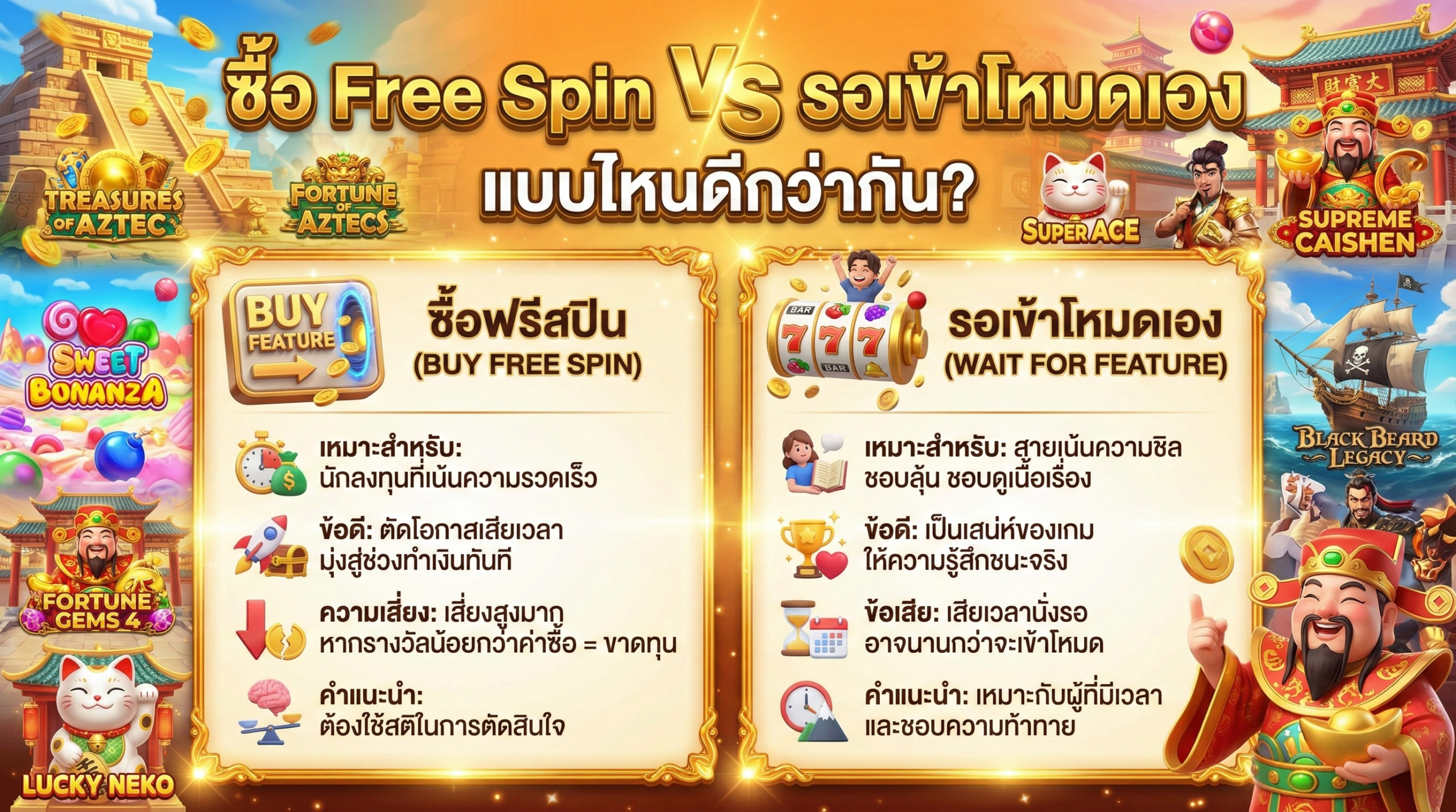เทียบชัด! ซื้อฟรีสปิน VS รอเข้าโหมดเอง