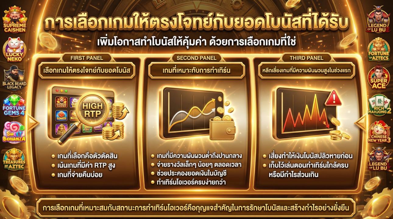 เลือกเกมให้คุ้มกับโบนัส