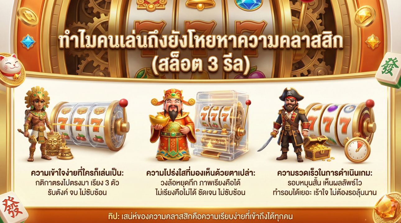 เสน่ห์สล็อต 3 รีล ความคลาสสิกที่ยั่งยืน