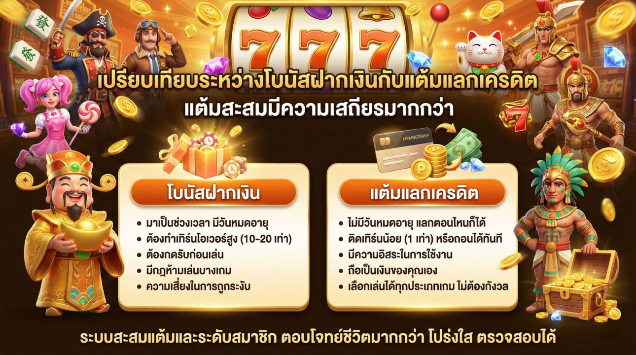 โบนัสฝากเงิน หรือ แต้มสะสม... เลือกแบบไหนคุ้มกว่า