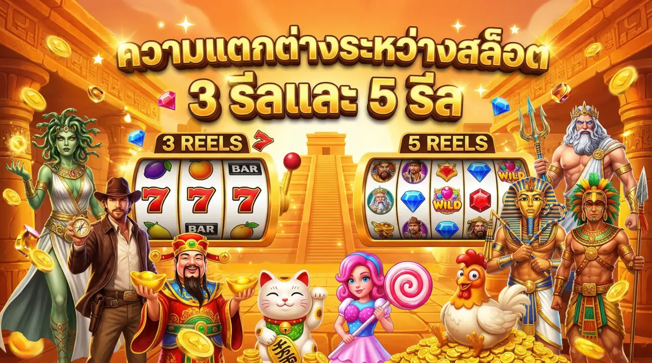 ความแตกต่างระหว่างสล็อต 3 รีลและ 5 รีล