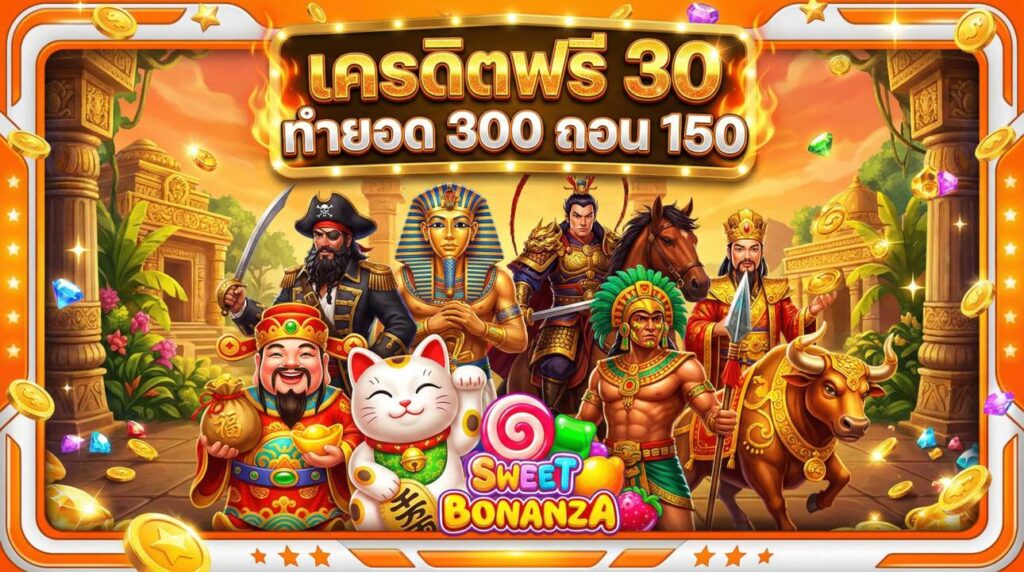 เครดิตฟรี 30 ทำยอด 300 ถอน 150