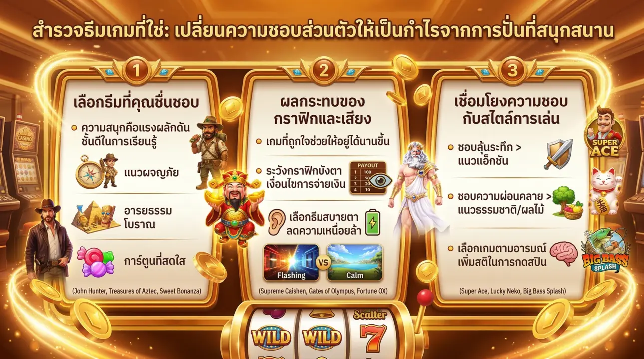 เทคนิคเลือกธีมเกมสล็อตที่ใช่